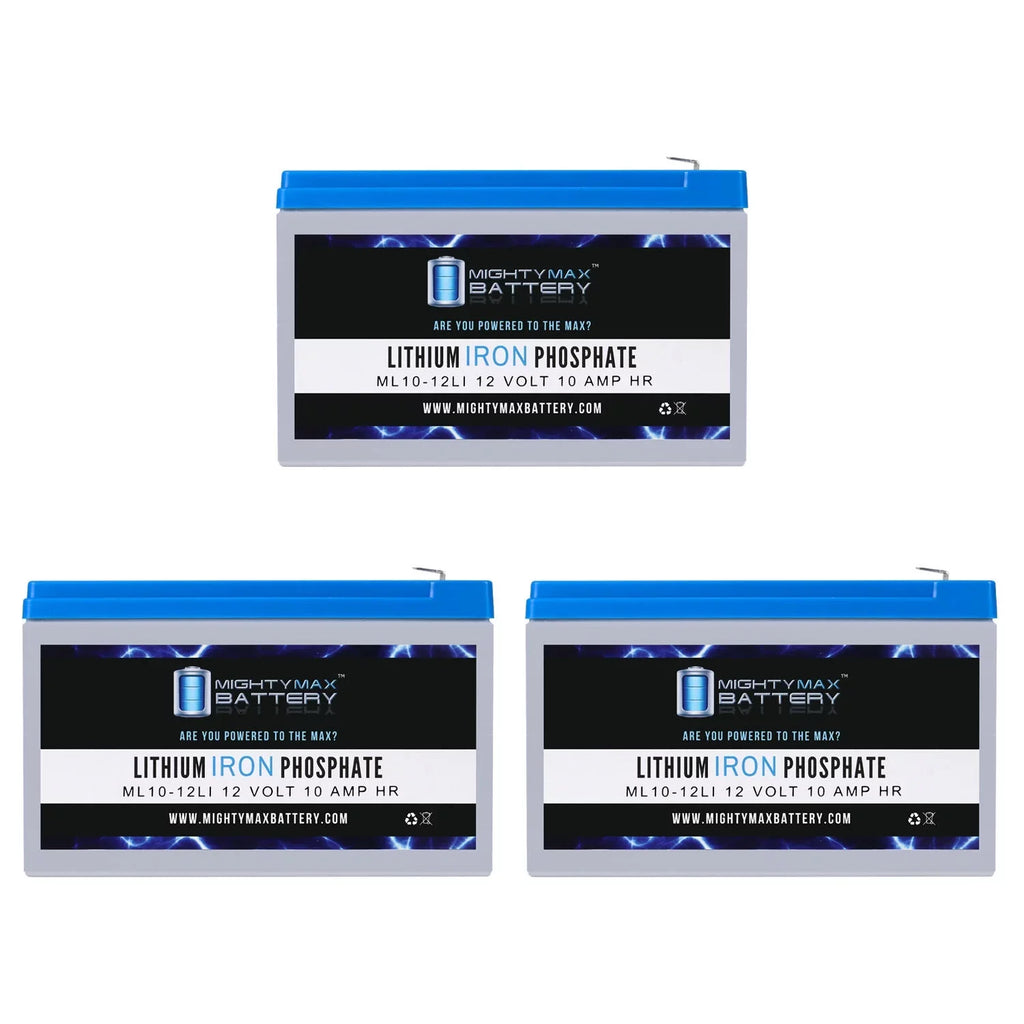 12V 10AH Lithium Replacement Battery Compatible with Streamlight -Flood Box  - 3 Pack