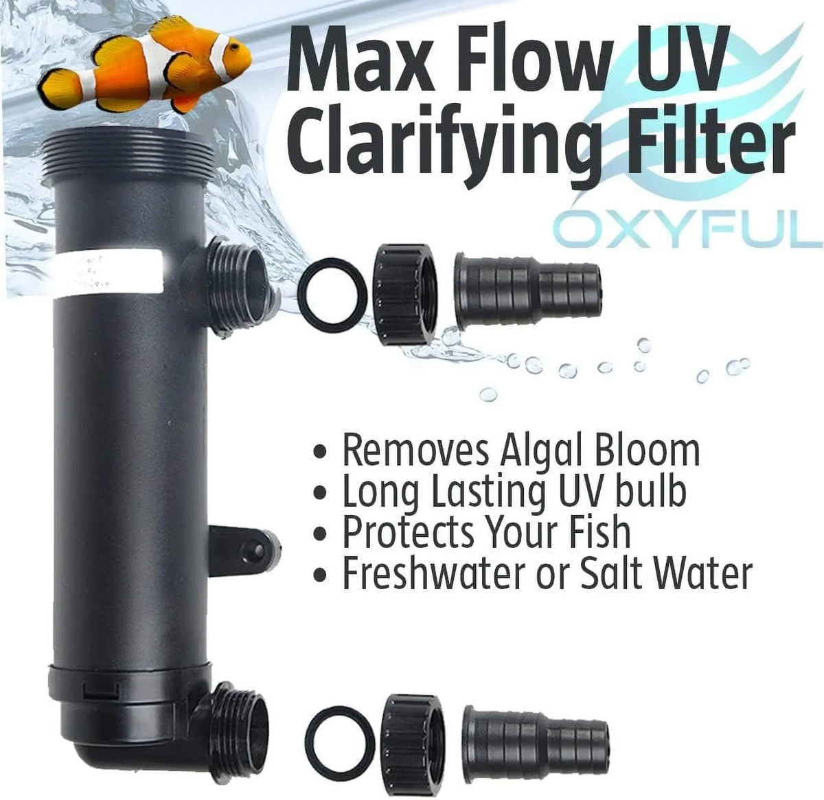 9W Non-Submersible  Ultraviolet 11" Light Clarifier Lamp Filter For Aquarium Koi Pond Fish