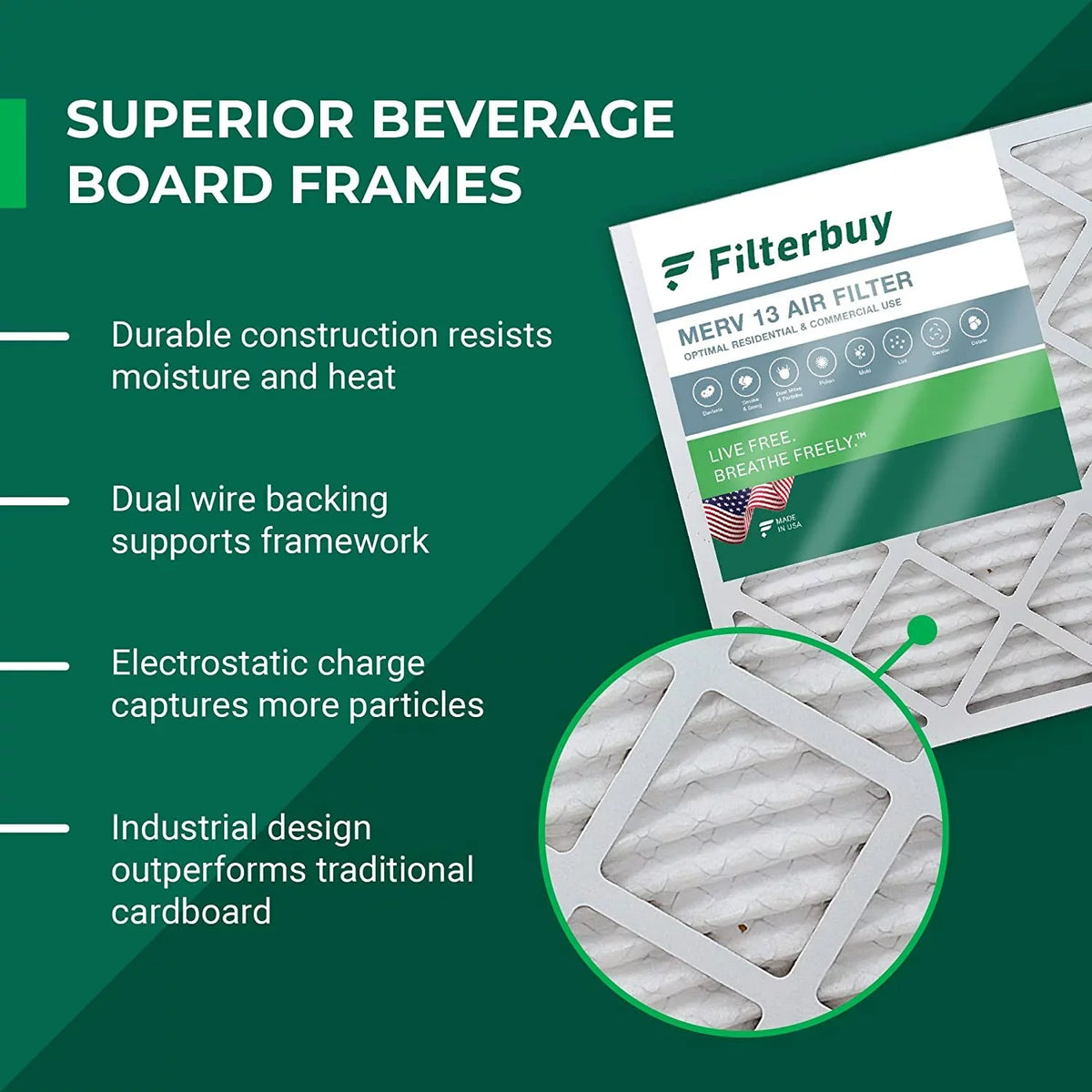 Filterbuy 16x24x4  13 Pleated   Furnace Air Filters (1-Pack)