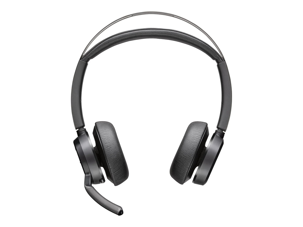 Poly Voyager Focus 2 - Headset  - Siri, Google Assistant - Stereo -  Type  - Wired/Wireless - Bluetooth - 164 ft - 20 Hz - 20 kHz - On-ear, Over-the-head - Binaural - Ear-cup -  Tech...