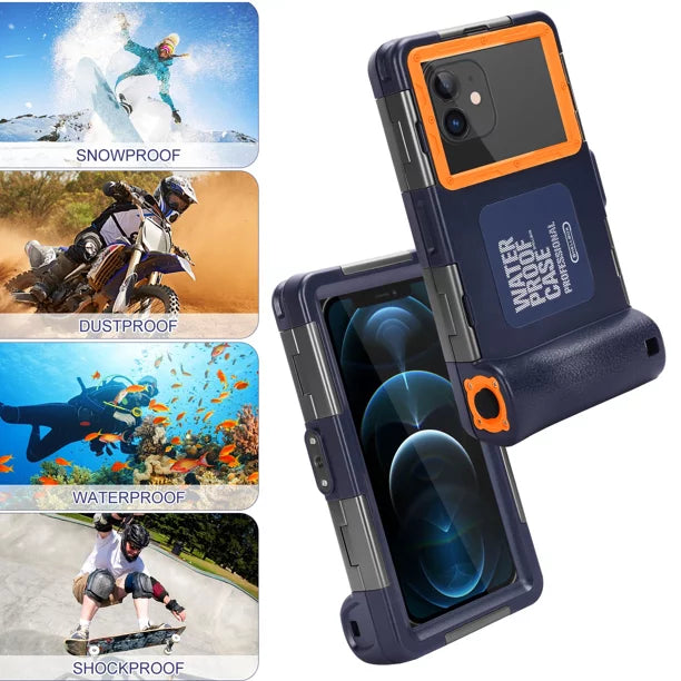 UrbanX Professional [15m/50ft] Swimming Diving Surfing Snorkeling Photo Video Waterproof Protective Case Underwater Housing for Sonim  And all Phones Up to 6.9 Inch  with Lanyard
