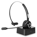 Comfortable Bluetooth Headset, - Wireless Headset with Microphone, Wireless Cell Phone Headset with Noise Isolation Mic Charging Base Mute Function for Lenovo  With Charging Dock
