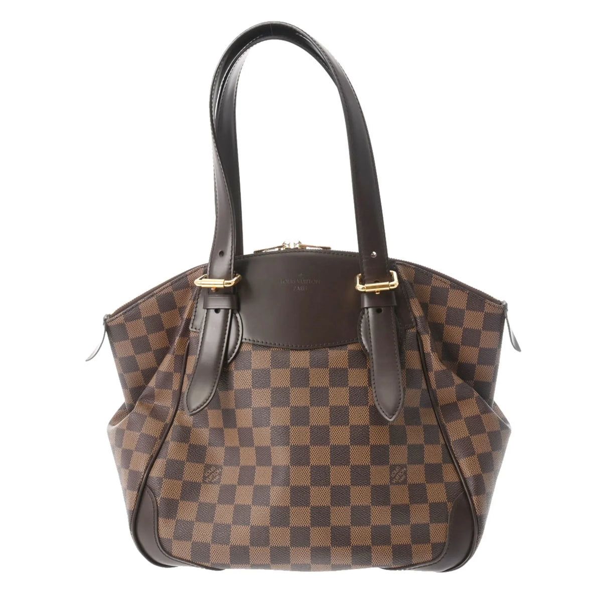 Pre-Owned   Damier Verona  Ebene  Women's Canvas Shoulder Bag (Good)