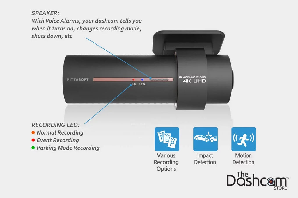 BlackVue -1CH Single Lens 4K  WiFi Cloud-Capable Dashcam w/ 128  Memory Card