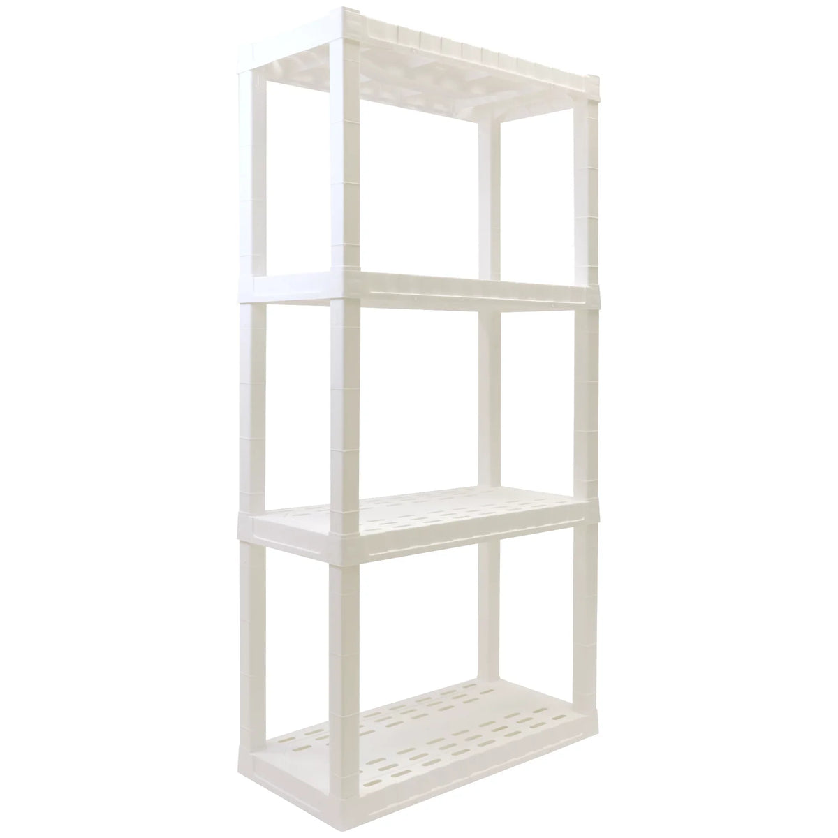 Hyper Tough 4-Tier Shelving Unit,  x  x " Multipurpose Home Storage Plastic Shelf Organizer, White