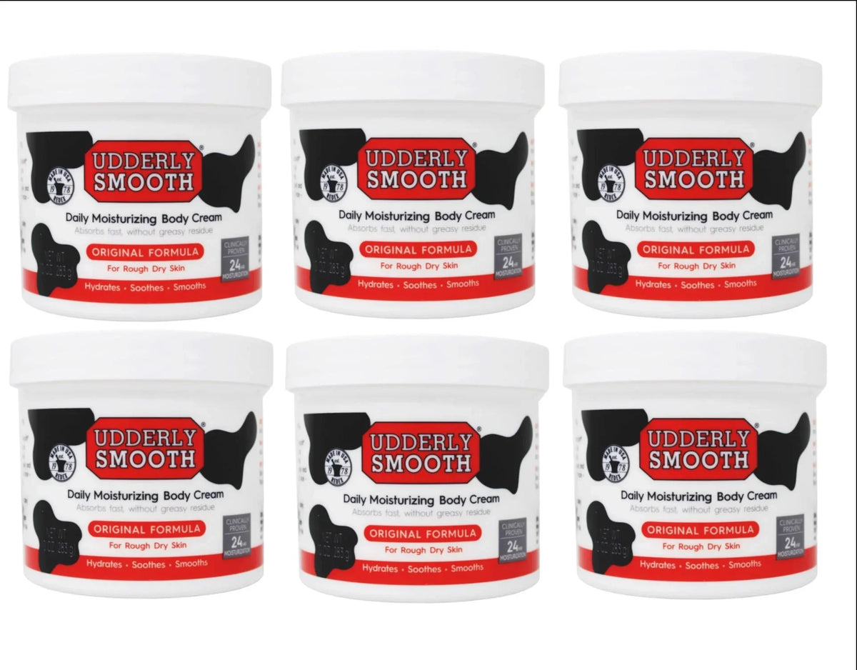 6 Pack - Udderly Smooth Body Cream Skin Moisturizer Original Formula for Rough Dry Skin, 10 Ounce