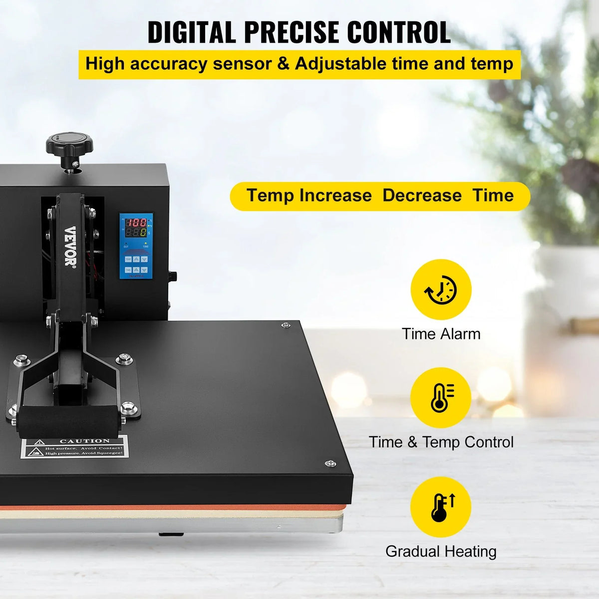 16x24 Heat Press Machine 1700W Power, Industrial Sublimation Printer for TShirt and Heat Transfer Vinyl, Easy to Use Digital Heat Press Black