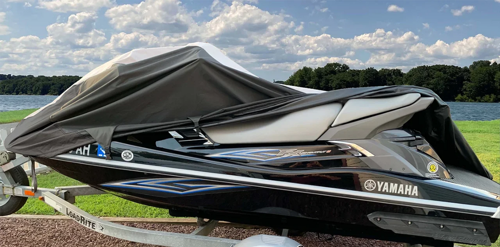 '-      Cover Compatible for  WaveRunner Sport -110 2005 2006 Jet Ski Watercraft Cover Black/Grey
