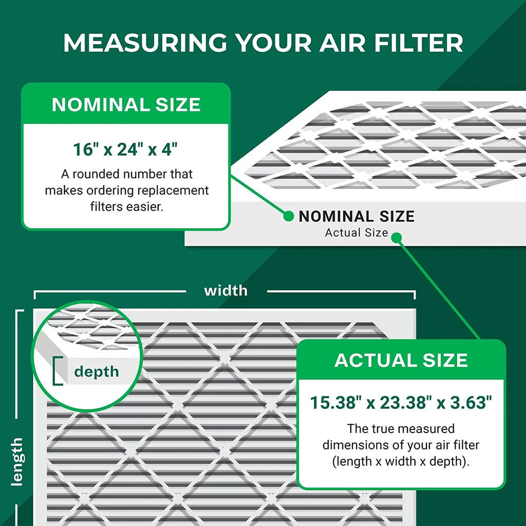 Filterbuy 16x24x4  13 Pleated   Furnace Air Filters (1-Pack)