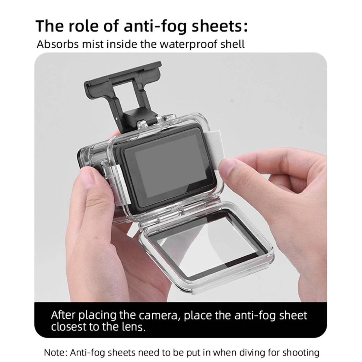 Stainless Steel Transparent Case Waterproof Diving Camera Case for  Action 3 4
