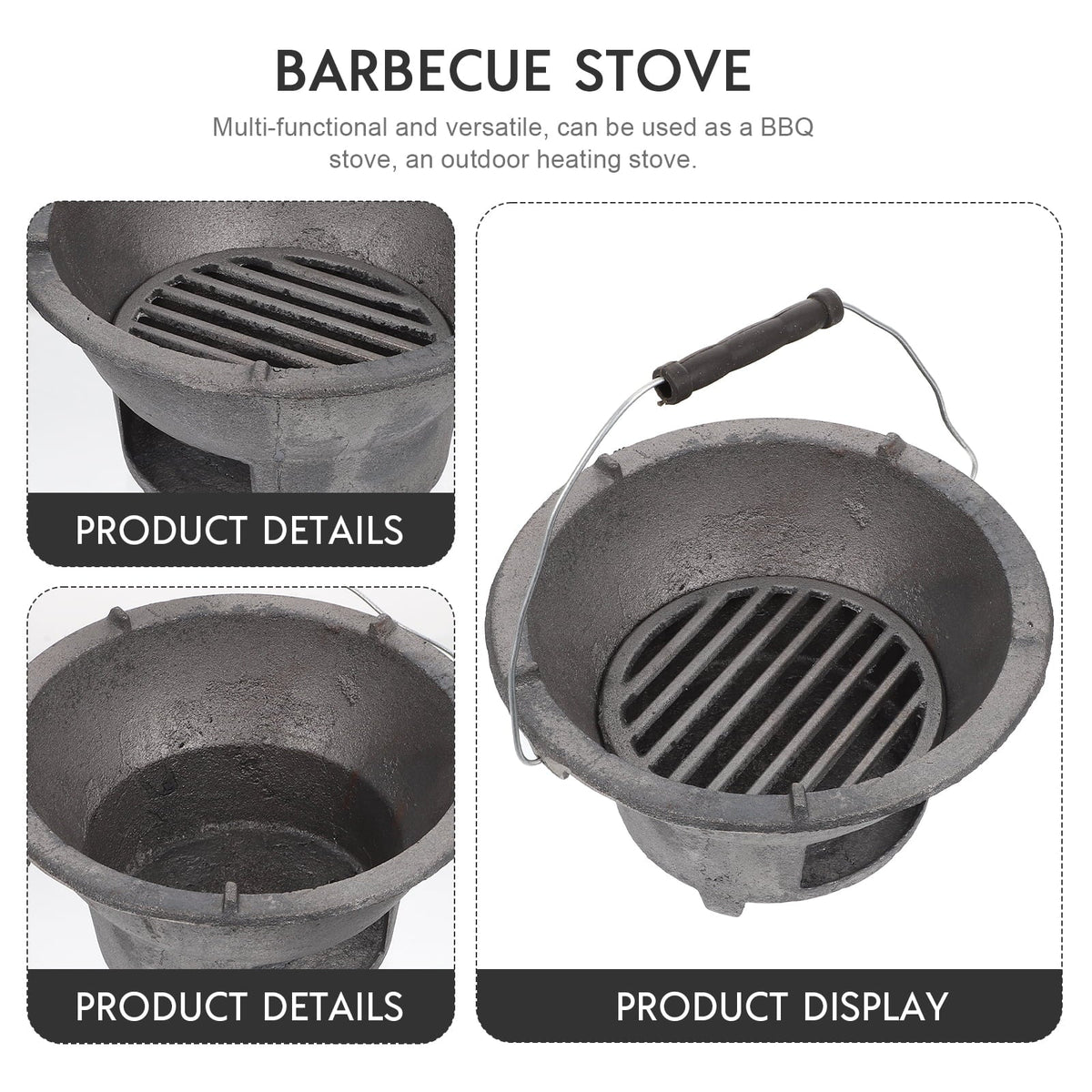 Cast Iron Barbecue Stove Outdoor  Charcoal Stove Camping Barbecue Tool