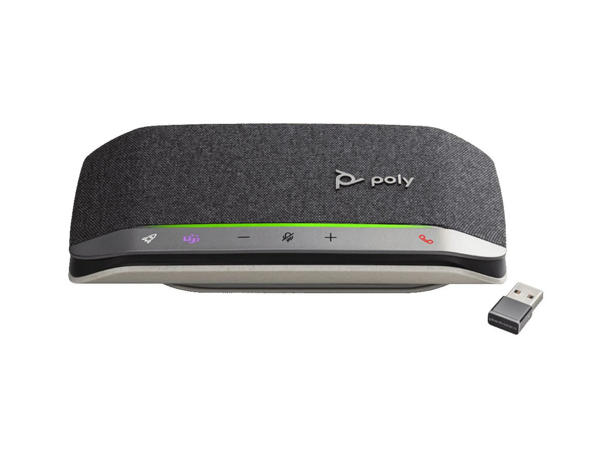 Poly - Sync 20 Bluetooth/- Speakerphone - Personal Portable Speakerphone - Noise & Echo Reduction - Connect to Cell Phones via Bluetooth or Computers via - Cable - Works with Teams, Zoom