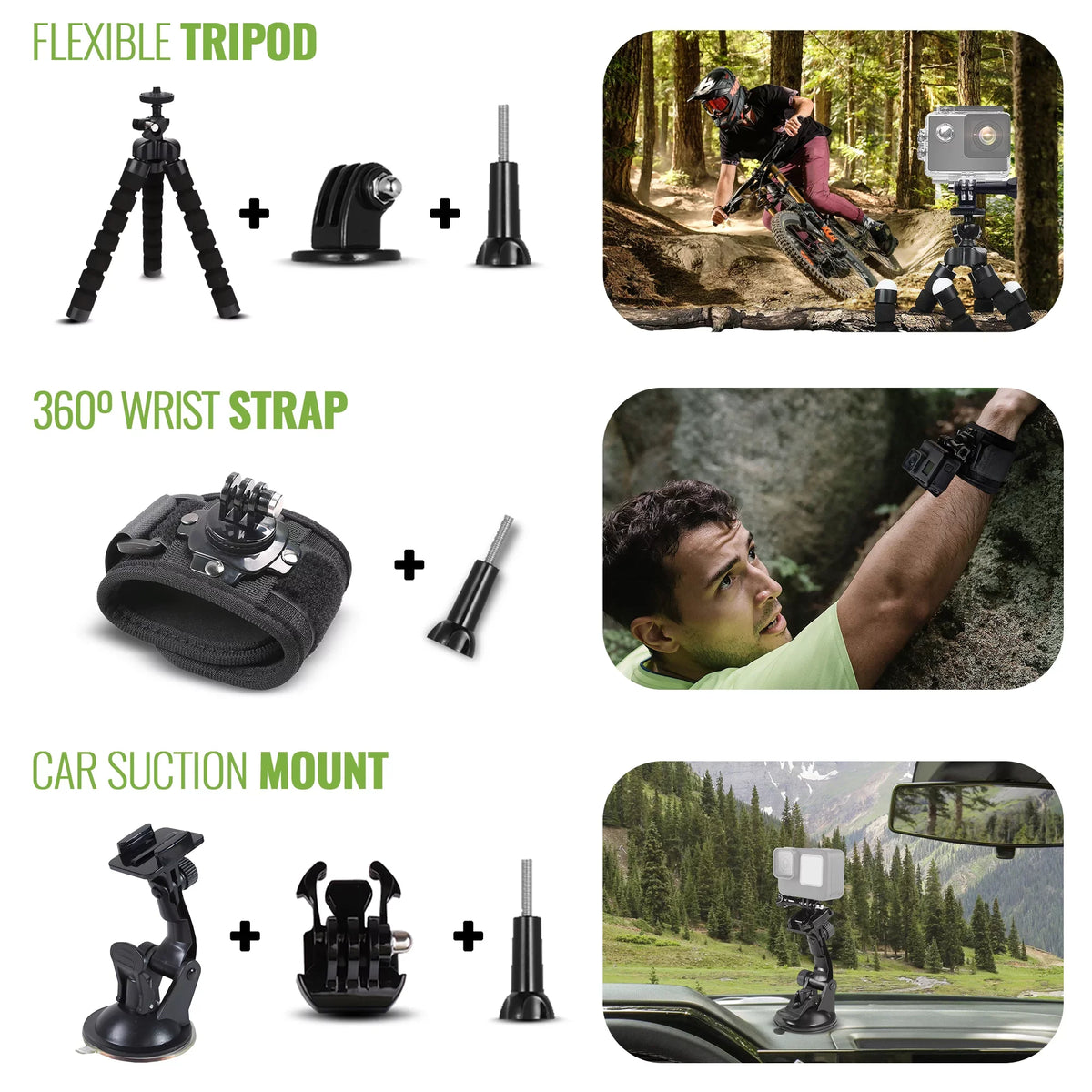 DiGiNerds - 50-in-1 Action Camera Accessory Kit, Compatible for GoPro, Fusion, Insta360, ,