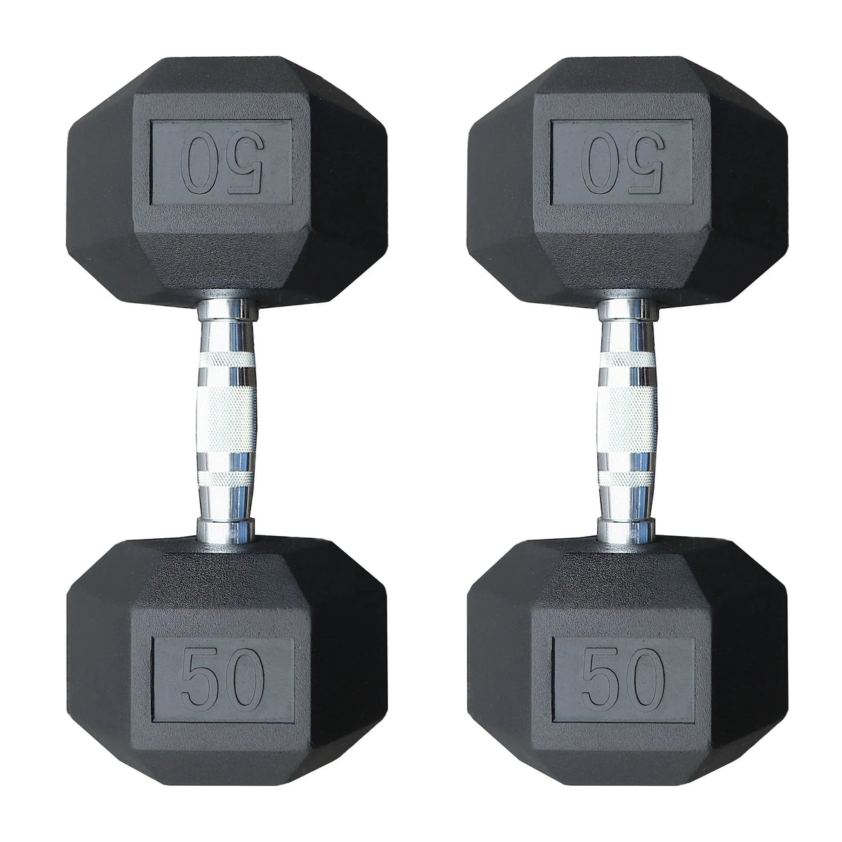 Deltech Fitness 50 lb Rubber Dumbbell Pair (-050)