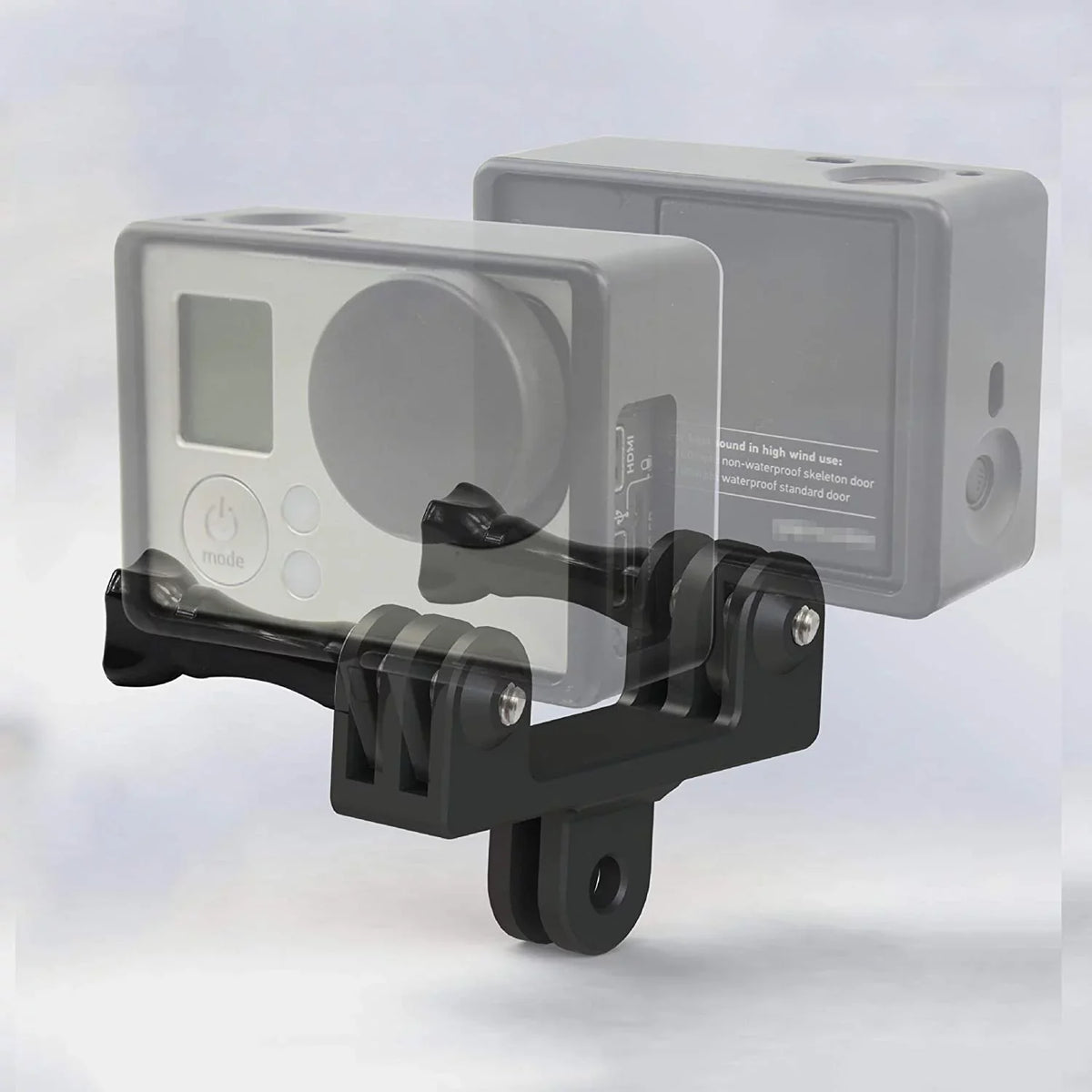 Aluminum Dual Twin Mount Adapter for GoPro Hero 9/8/7/(2018)/6/5/4 Black,Hero 3+, Osmo Action,/Campark/