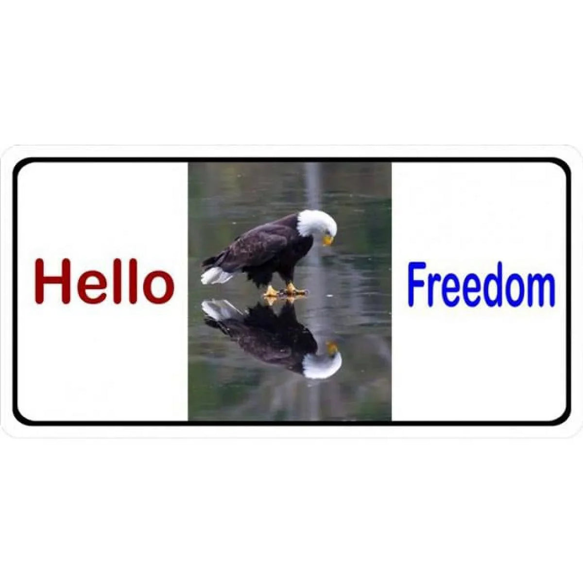 212 Main  6 x 12 in. Hello Freedom with Eagle Photo License Plate