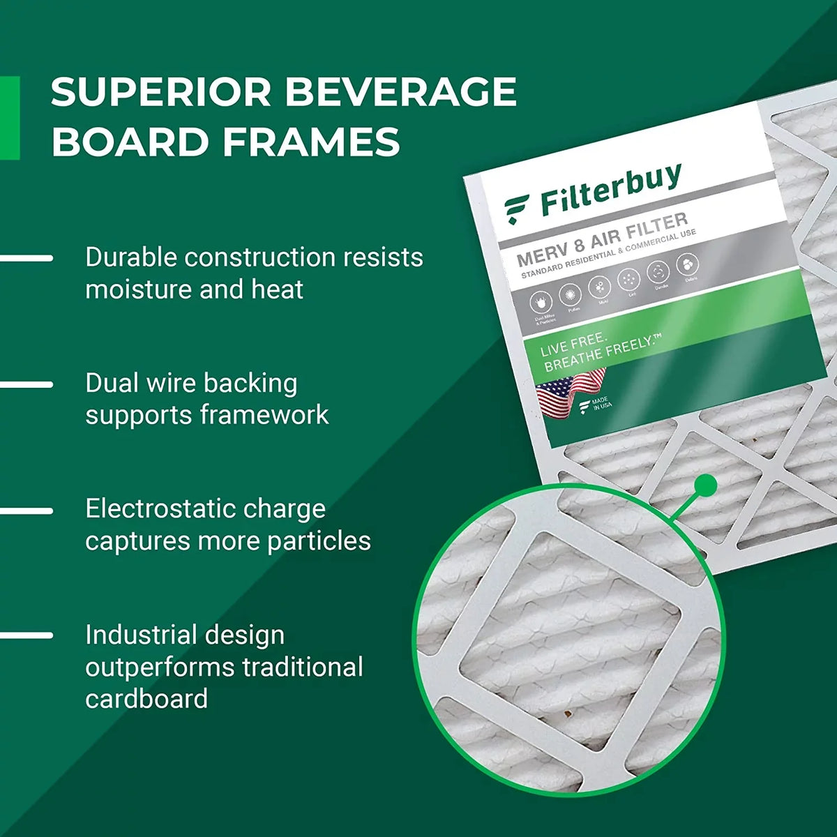 Filterbuy 22x24x1  8 Pleated   Furnace Air Filters (2-Pack)