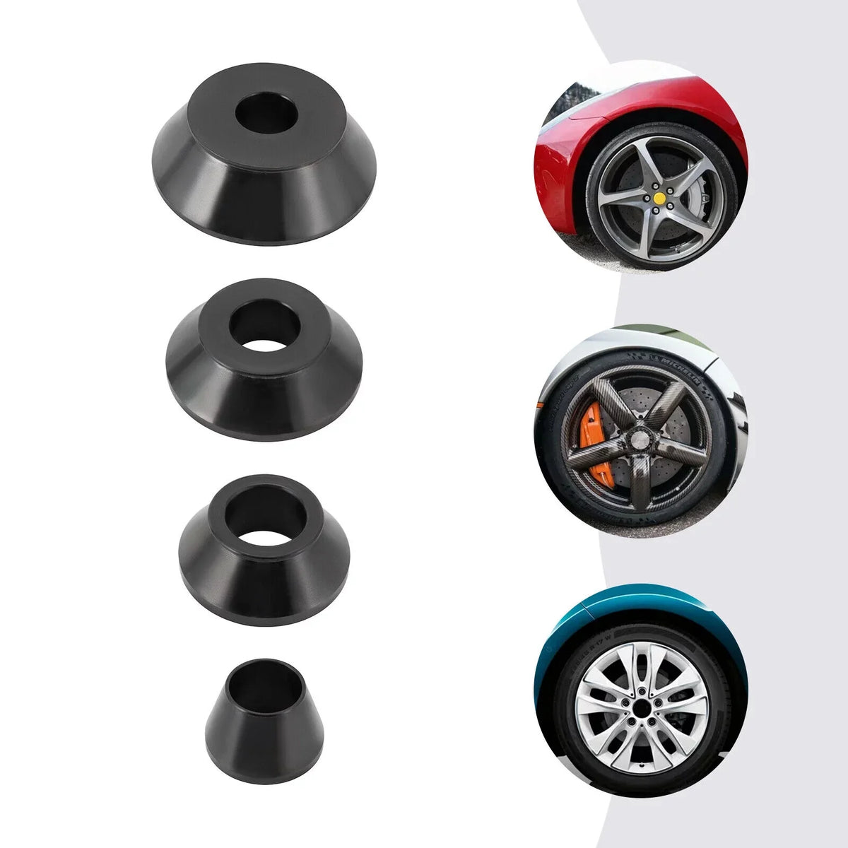 Tire Balancer Cones Set 36mm Wheel Balancer Adapter Cones 45-gauge Steel 4 Sizes