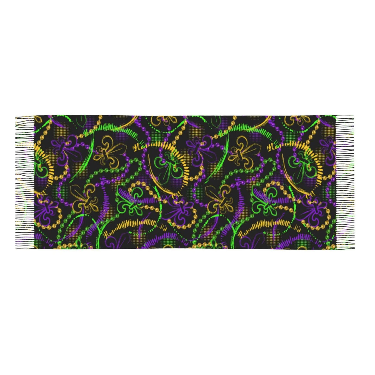 Bingfone Soft Cashmere Feel Scarf For Women Elegant Art Print Winter Warm Scarves Large Shawl Wrap Gifts- Neon Mardi Gras