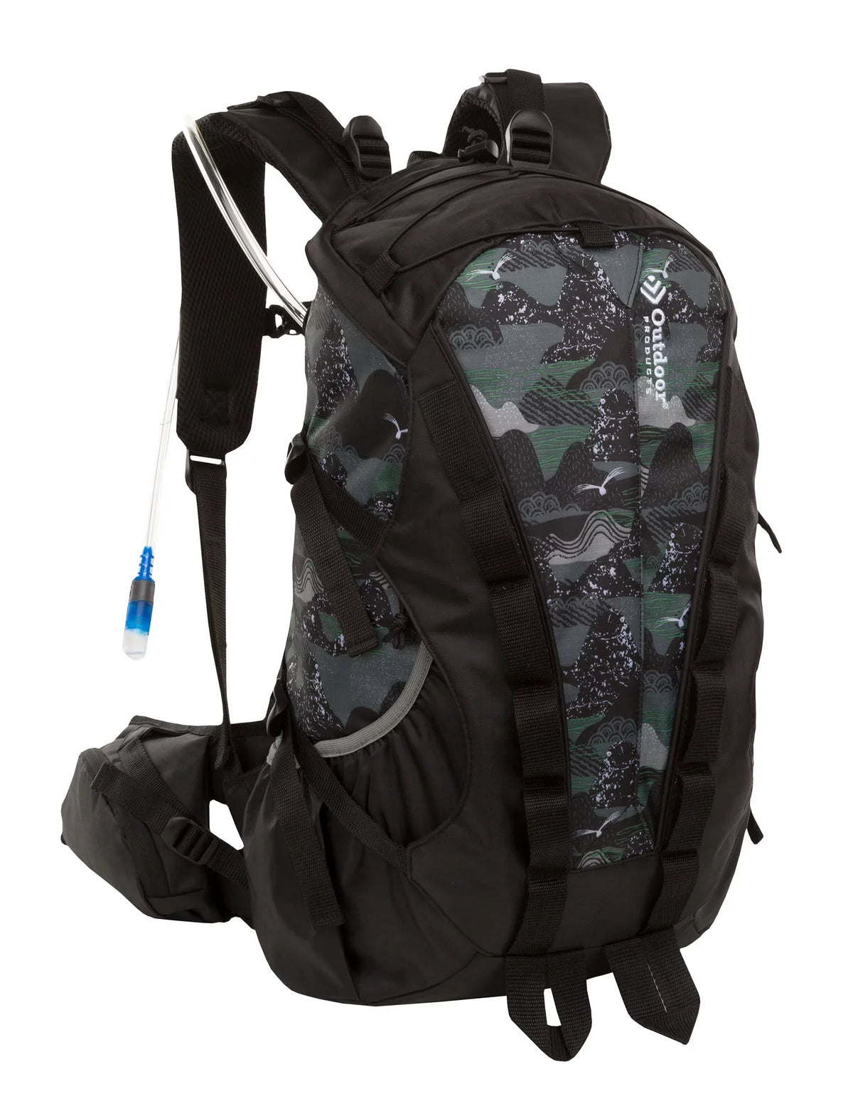 Outdoor Products Big Sur 28.5  Hydration Backpack with Bladder, Internal Frame, Unisex, Black