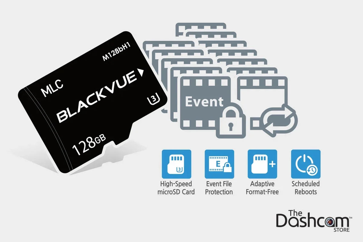 BlackVue -1CH Single Lens 4K  WiFi Cloud-Capable Dashcam w/ 128  Memory Card