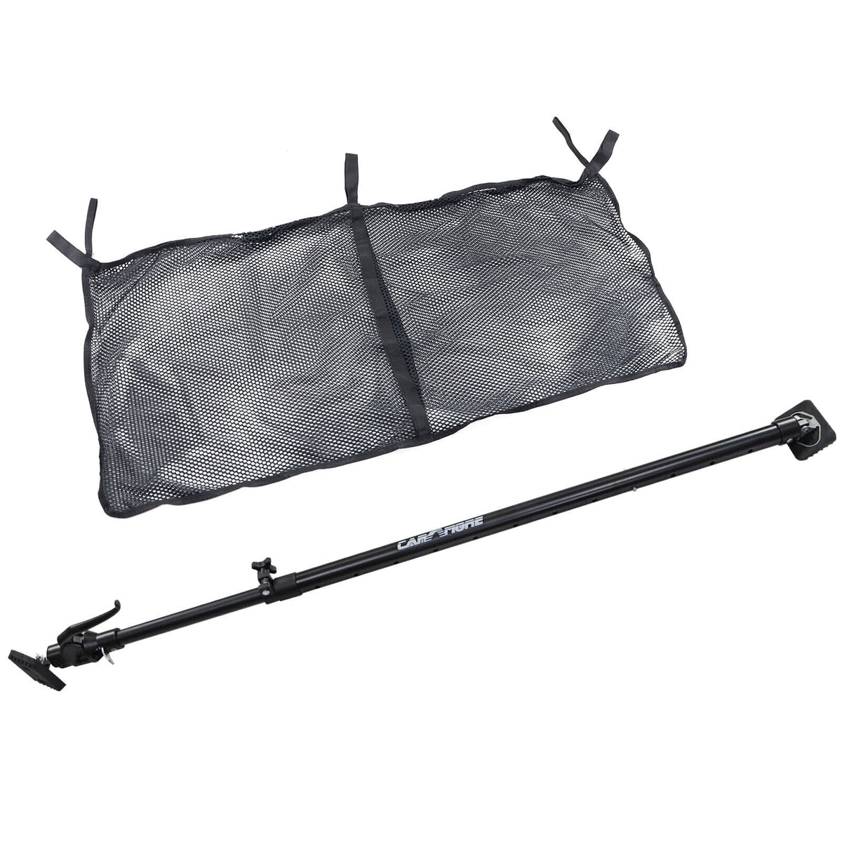 Ratcheting Cargo Bar ,Adjustable From 40"-70" / Storage Net Black For Truck,
