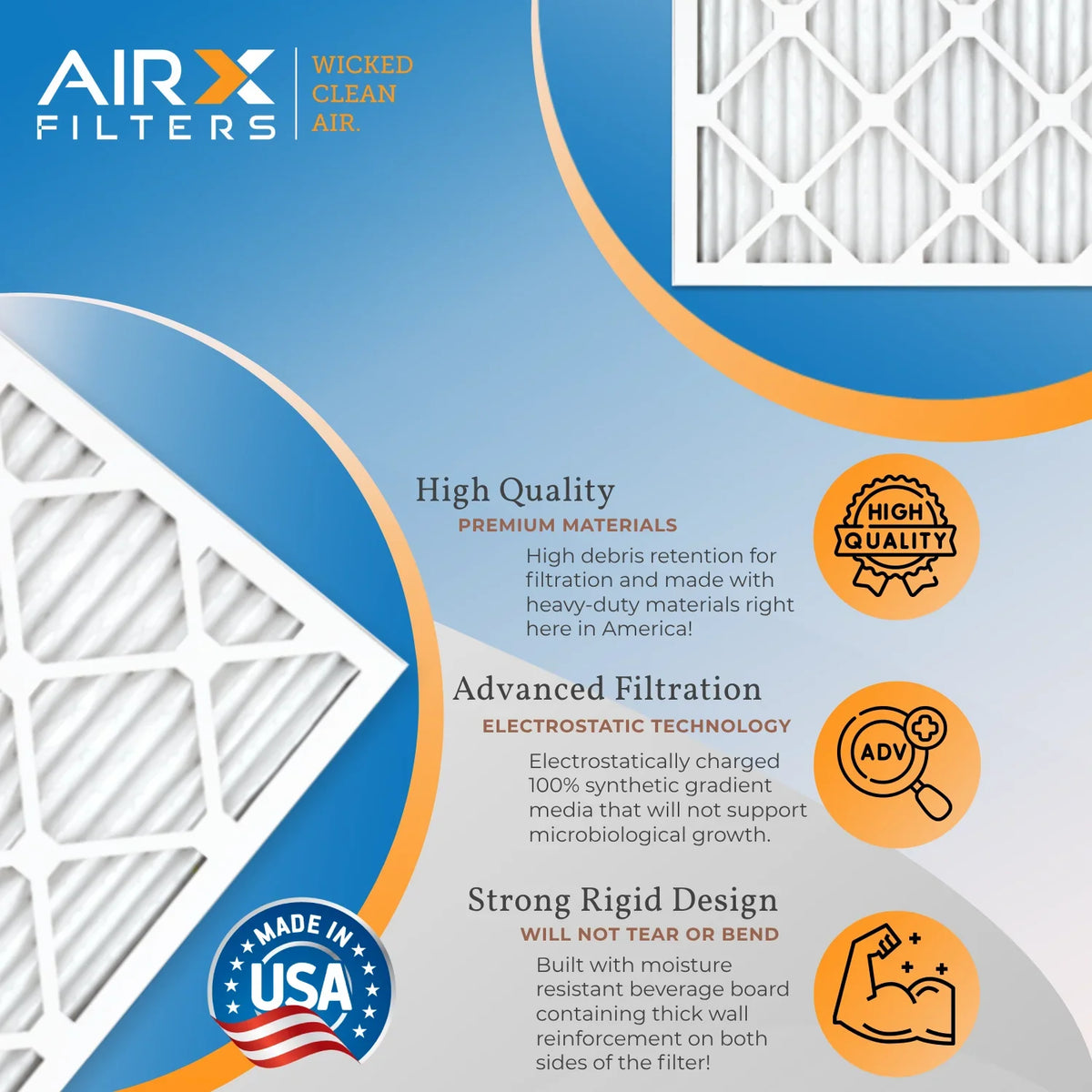 16x24x1 Air Filter  11 Comparable to  1000,  1200 &  7 Electrostatic Pleated Air Conditioner Filter 6 Pack  Premium  Made 16x24x1 Furnace Filters by     .